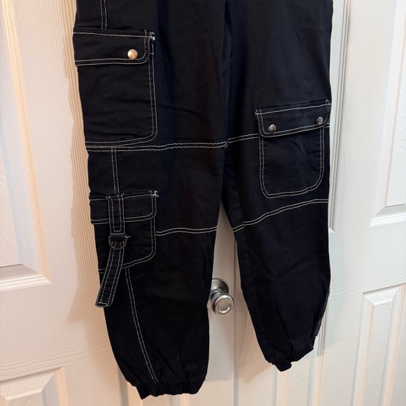 Rue21 Black Cargo Pants with White Stitching - Picture 6 of 6